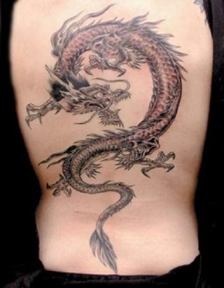 European Dragon Tattoos On Back